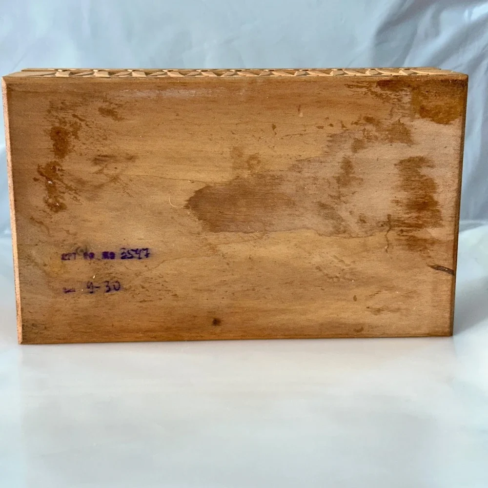 Vintage Church Trinket Box Unisex OS Brown Russian Marquetry‎ Wood Inlay